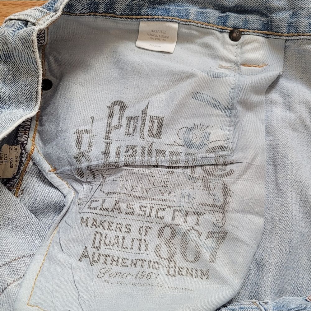 POLO Ralph Lauren 867 Classic Fit Jeans Light Wash Blue 40x32 - Picture 2 of 12